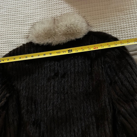 Saga Mink Fur Brown and Cream Jacket 12 - Picture 6 of 9